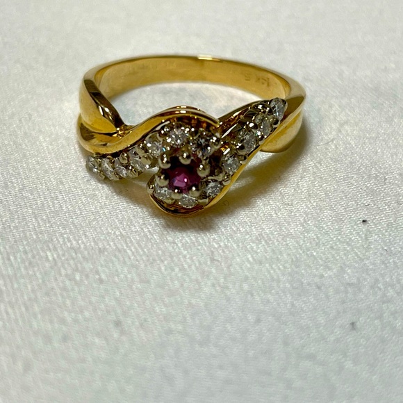 Ruby & Diamond Bypass Ring - Picture 3 of 12
